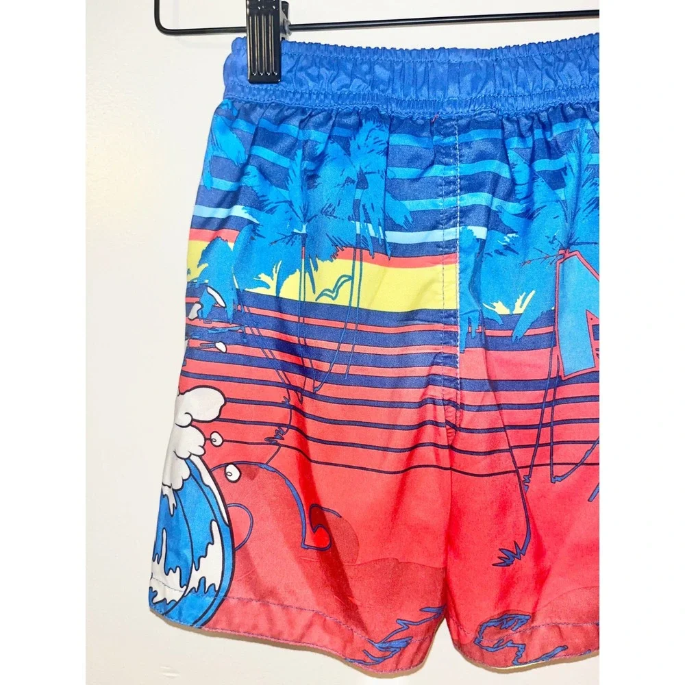 DISNEY Kids Mickey Mouse Surf Boarding Swim Trunks Red Blue | Size 2T - Picture 7 of 8